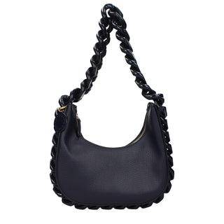 Blue Leather Shoulder Bag