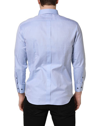 Light Blue Cotton Dress Formal Men Shirt