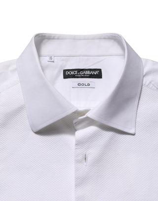 Camisa formal de vestir con pechera de popelina de algodón blanca