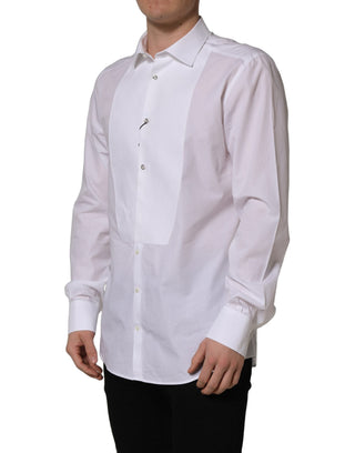 Camisa formal de vestir con pechera de popelina de algodón blanca