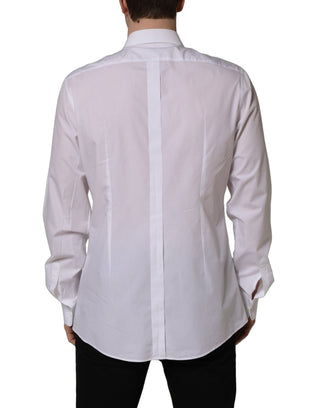 Camisa formal de vestir con pechera de popelina de algodón blanca