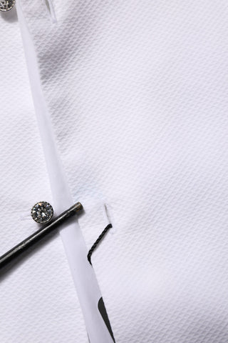 Camisa formal de vestir con pechera de popelina de algodón blanca