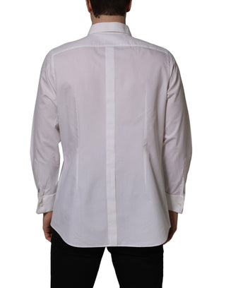 White Bib Cotton Poplin Dress Formal Shirt