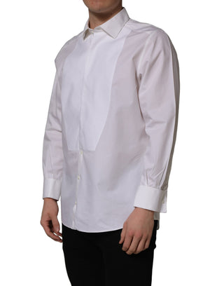 White Bib Cotton Poplin Dress Formal Shirt