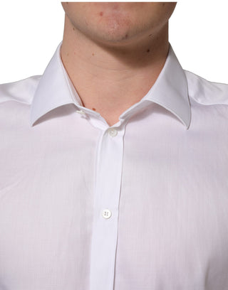 White Cotton Collared Dress Formal Men Shirt