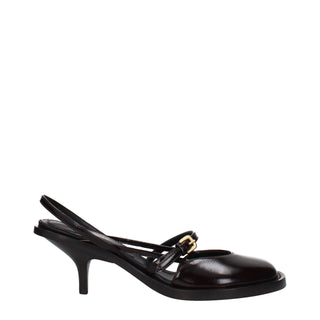 Sandalias con plataforma de cuero marrón