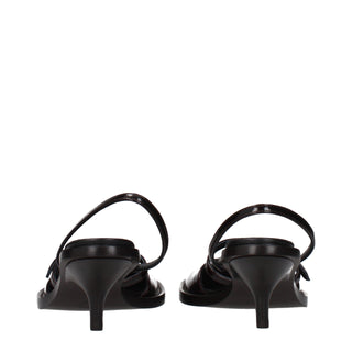 Sandalias con plataforma de cuero marrón