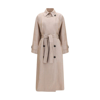 Multicolor Linen Trench Coat