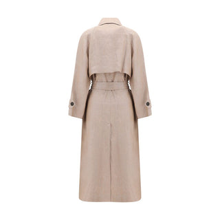 Multicolor Linen Trench Coat
