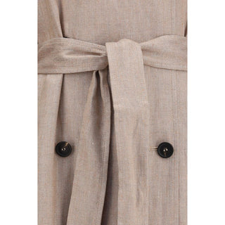 Multicolor Linen Trench Coat
