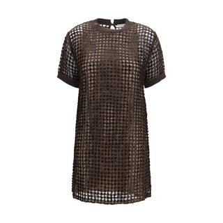Brown Silk Cocktail Dress