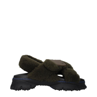 Green Fur Slippers