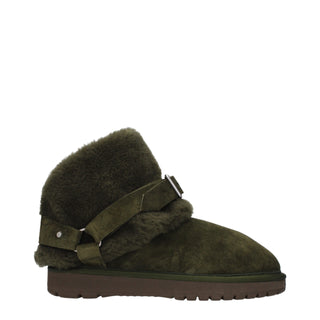 Green Leather Ankle Boots