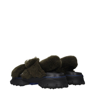 Green Fur Slippers