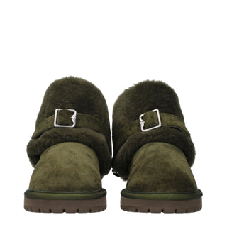 Green Leather Ankle Boots