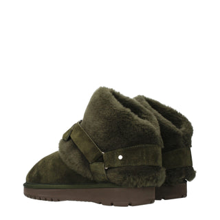 Green Leather Ankle Boots