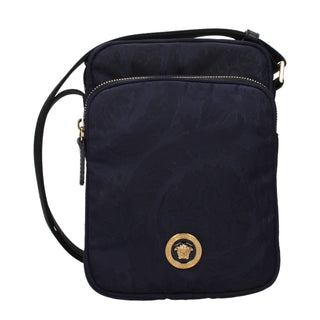 Blue Fabric Crossbody Bag