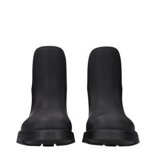 Black Cotton Ankle Boots