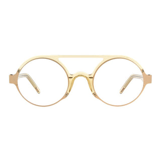 Gafas con montura de metal dorado