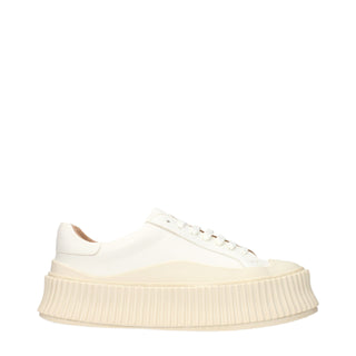 White Leather Platform Sneakers