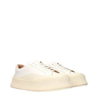 White Leather Platform Sneakers