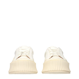 White Leather Platform Sneakers