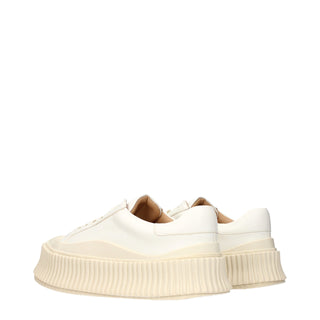 White Leather Platform Sneakers