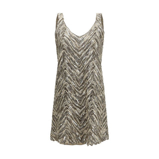 Beige Paper Cocktail Dress