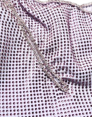 Purple Crystal OneShoulder EveningGown Dress