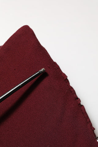 Maroon Crystal One Shoulder EveningGown Dress