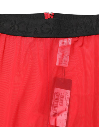 Leggings rojos ajustados de nylon elástico  