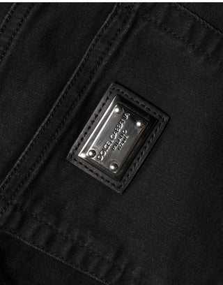 Black Skinny Cotton High Waist Denim Jeans