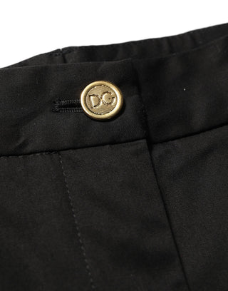 Pantalones de vestir negros de algodón con pierna cónica  