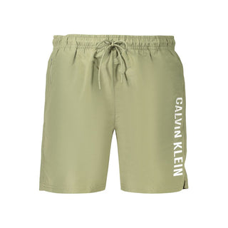Green Polyester Men's Swim Shorts