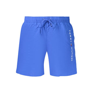 Blue Polyester Men's Shorts