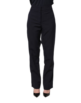 Dark Blue High Waist Straight Dress Formal Trouser Pants