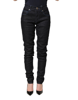 Black Cotton Stretch HighWaist Skinny Denim Trouser Jeans