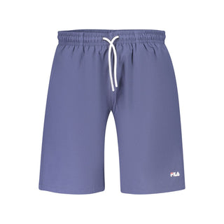 Blue Polyester Men's Swimwear