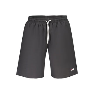 Black Polyester Men's Swimwear