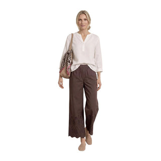 Pantalones casuales de algodón marrón