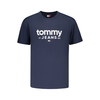 Camiseta de algodón azul para hombre