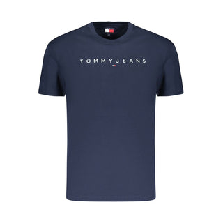 Camiseta de algodón azul para hombre