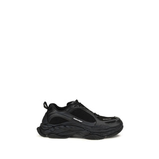 Black Polyester Athletic Sneakers