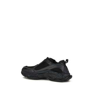Black Polyester Athletic Sneakers