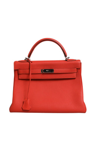 Kelly 32 Two-Way Handbag with Palladium Hardware