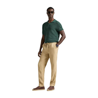 Beige Linen Casual Pants