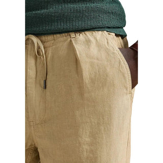 Beige Linen Casual Pants