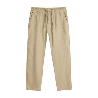 Beige Linen Casual Pants