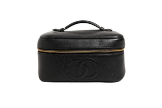 Black and gold makeup bag