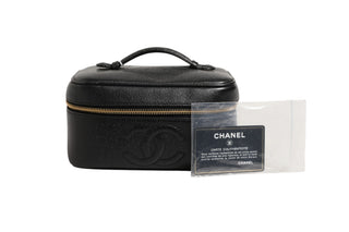 Black and gold makeup bag